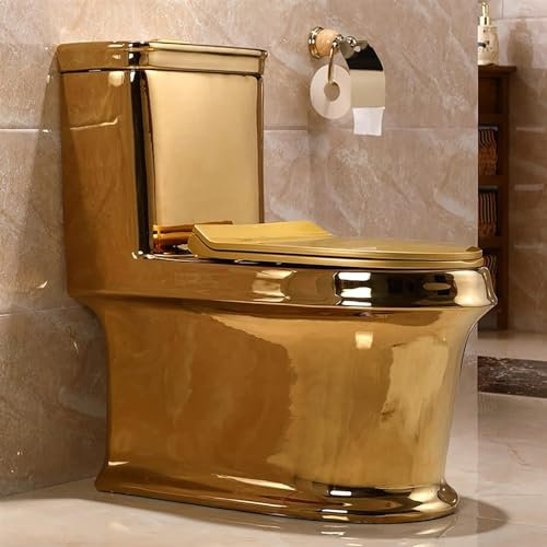 WC super dorato WC monopezzo con doppio scarico WC creativo sifonico muto for il bagno di casa dell'hotel