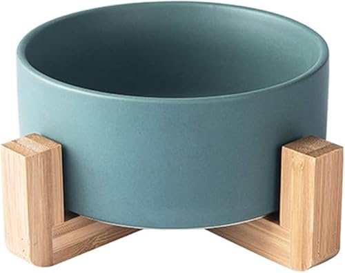 Bol en Céramique Design pour Chiens et Chats - Gamelle pour Nourriture et Eau, Croquettes (Vert, 1 Bol)