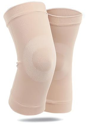 DHWEKU genouillere arthrose genou,genouillère,genouillères médicales,1 paire pour soulager la douleur pendant l'exercice et après une blessure - Pour le sport (Beige, L)