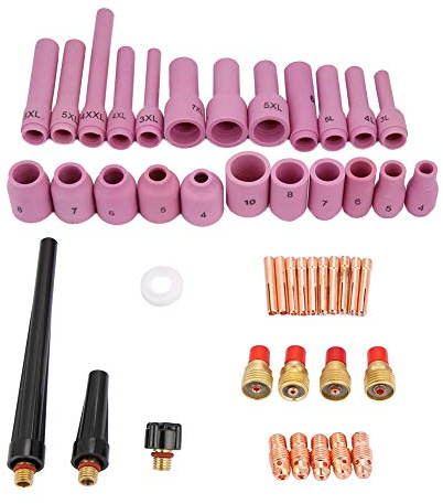 46-teiliges WP 9 20 25 WIG-Schweißbrenner-Verbrauchsmaterial-Set, Hochwertige Keramikteile mit Praktischem Austausch, Unverzichtbar für Schneidprojekte
