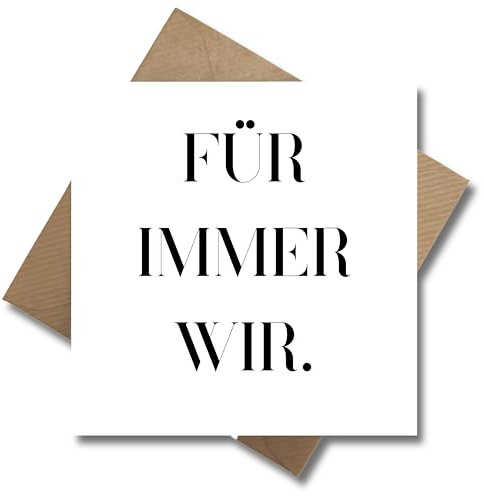 WBdesignz Liebeskarte Für immer wir mit Umschlag - Karte Liebe Beziehung Jahrestag Ehemann Ehefrau Geschenkkarte (125mm x 125mm)