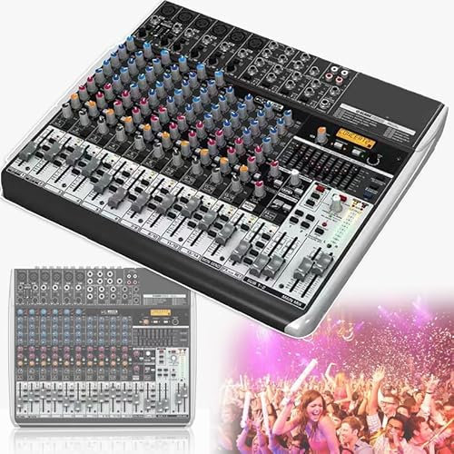 PLABNK Mezcladores De Audio De 8 Canales, Placa Mezcladora De DJ, Interfaz De Audio, Ecualización De 3 Bandas, con 16 Tipos De Mezcladores De Sonido De Reverberación, para Altavoces,A