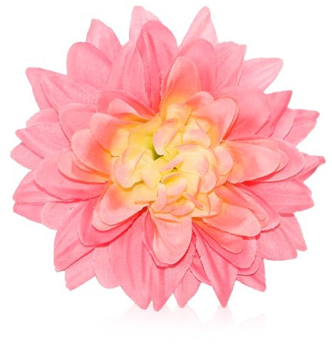 Ruaniao Flores artificiales de dalias rosas a granel, cabezas de flores de dalias falsas grandes de 3.5 pulgadas, 15 piezas de flores artificiales de seda sintética para arreglos florales, accesorios