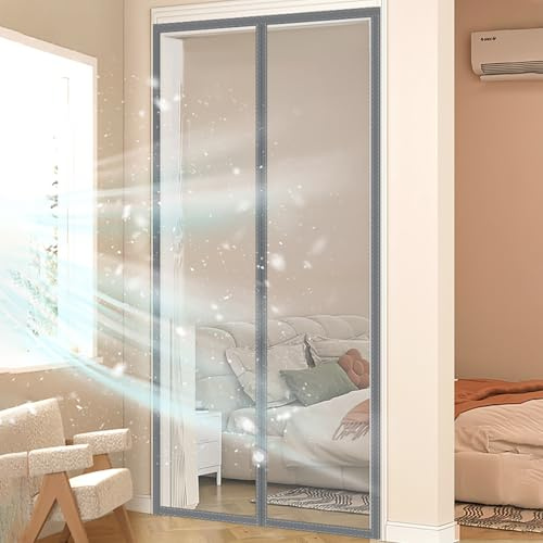 Wärmeschutzvorhang Magnet Isoliervorhang Thermovorhang Transparent,Selbstschließend,Kälteschutz und Wärmeschutz im Winter,Für Wohnzimmer Balkontür Küchentür
