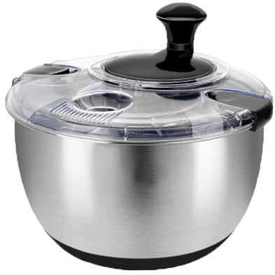 Centrifuga per insalata in acciaio inox, grande rondella per verdure, lavastoviglie e asciugatrice, utensili da cucina semplici e compatti, ciotola in acciaio inox, scolapasta e per produrre e