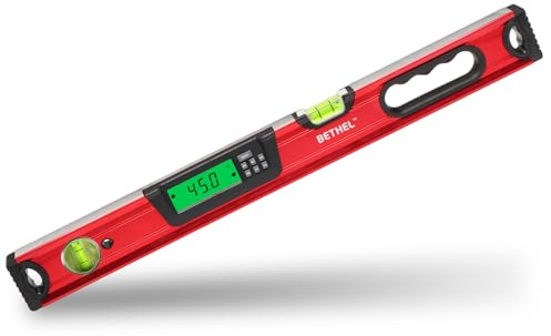 BETHEL Digitale Wasserwaage mit LCD-Display, magnetisches Torpedo-Messwerkzeug, 61 cm | Vertikale und horizontale Spirituosenblase für Holzbearbeitung, Bauhandwerker
