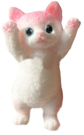 GIUSOBG Juguete Antiestres 13cmx7cm Cat Squeeze Toys for ansiedad o relajació, Toy Squishy Gato Anti Estrés, Alivio del Estrés para Niños, Adultos y Oficina (Amarillo Rosado)