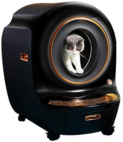 Self Cleaning Cat Litter Tray with APP Control, Odor Removal, and Closed Sandbox for Multiple Cats - Automatic Smart 9L Litter Box