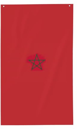 Bandera de Marruecos con estampado de bandera decorativa para exteriores, para todas las estaciones, patrón de una sola cara, patio, porche