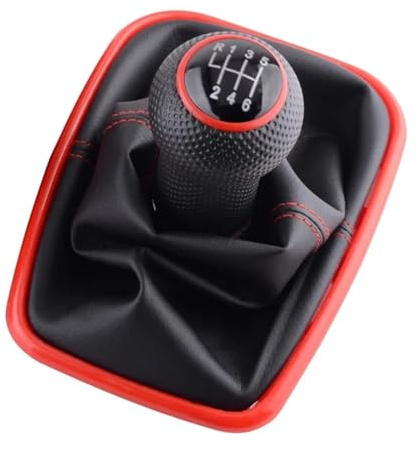 Pomo Cambios Marcha Para VW Para Bora Para Jetta Para Golf 4 IV Mk4 Para GTI R32 MT 2003-2008 5 Causa Mando Camada 6 Velocidades Palanca Palanca Palanca Perilla Cambios(6 Speed Red)