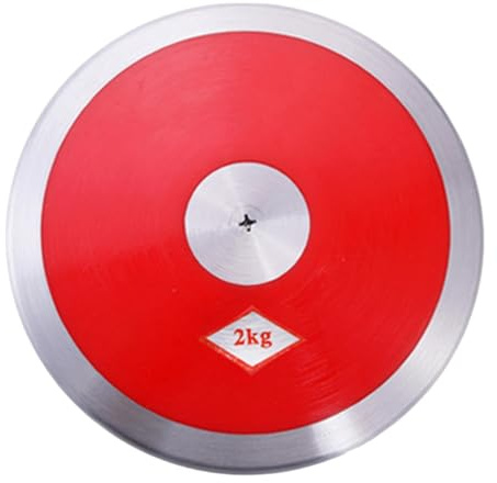 LOVIVER 2 kg Nylon-Wurfdiskus, Leichtathletik-Ausrüstung, Sporttrainingsdiskus für Garten, Outdoor-Aktivitäten, Sommercamps, Hochschule, Rot