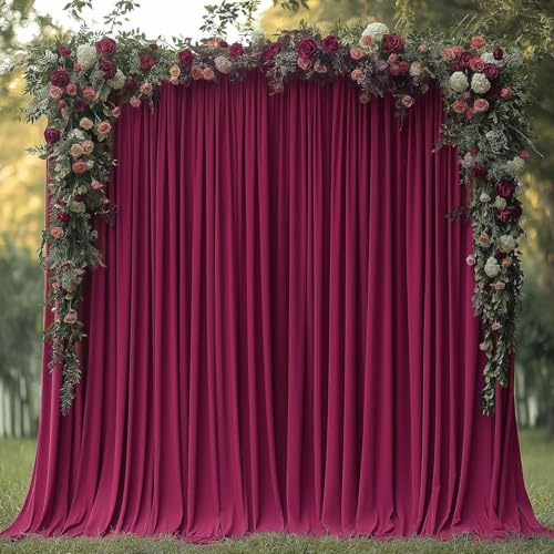 Tenger Home Rideau de Fond pour Mariage - Cantonnière - Décoration pour fête de Mariage et cérémonie (Bordeaux, 1.5M x 3M)
