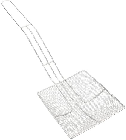FRCOLOR Schiumarola Quadrata in Acciaio Inossidabile Foro per Appendere, Mestolo Filtro Resistente per Cucina Domestica e Fritture