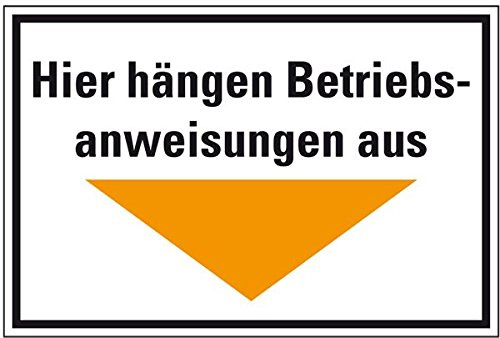 LEMAX® Hinweisschild Hier hängen Betriebsanweisungen aus, gelb, Kunststoff, 300x200mm