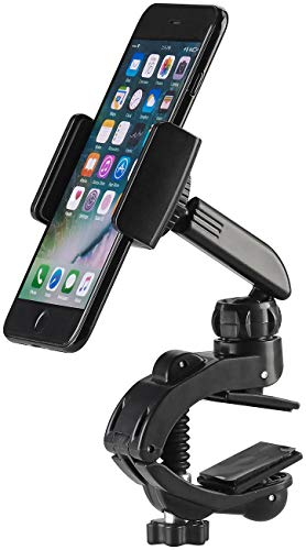 Callstel Handyhalterung: Kfz- Smartphone-Halterung mit Schraubklemme und Kugelgelenk (Handyhalterung Auto Klemmen, Handy Auto Halterung, Handyhalter Fahrrad)