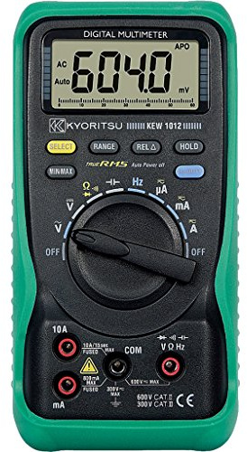 Kyoritsu Kew 1012 mutlimetro Digital para la tamaño de tensioni TRMS AC/DC, Correnti TRMS AC/DC, resistencia, continuidad, prueba diodo, Capacidad, Frecuencia, Gris