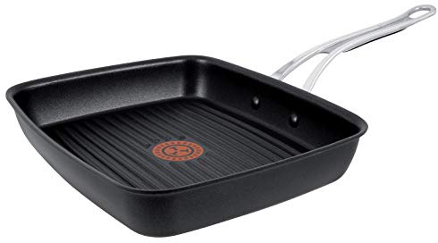 Tefal Jamie Oliver Poêle grill en aluminium anodisé dur Premium Series – 23 x 27 cm, Noir