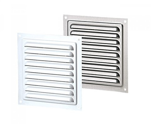 125x125mm METALLLÜFTUNGSGITTER - Zink mit INSEKTENSCHUTZ Ventilation Gitter Abluft/Zuluft Entlüftung Belüftung