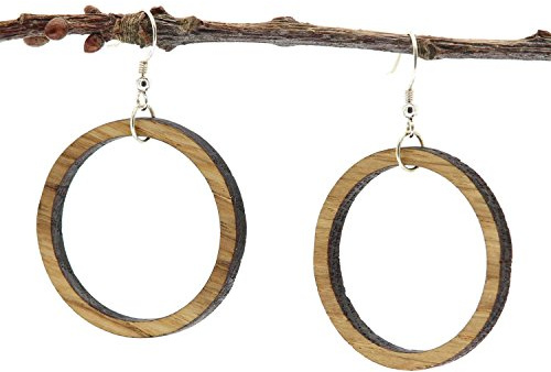 NaturSchatulle Holzohrringe Holzschmuck Circum I natürliche Ohrhänger Holz 925 Sterling Silber Ohrringe Damen Ohrschmuck