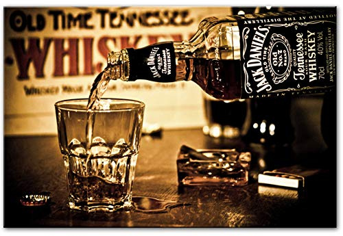 EBONP Toile Peinture Affiche Whisky Bar Moderne 24x32inch - Sans Cadre - Résistante à l'Humidité - Décoration Intérieure - Salle à Manger, Chambre, Salle de Bain, Salon, Cuisine, Bureau