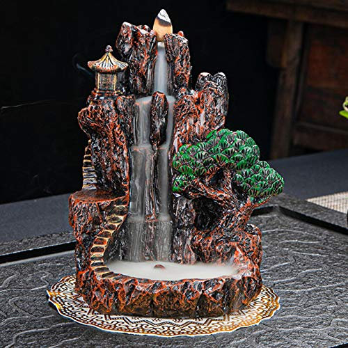 Supporto per Incenso con Drago, Fontana a Flusso di Ritorno River Mountain a Cascata, Bruciatore per Tessuti
