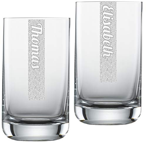 Wassergläser 2er Set mit Gravur | 2 Stück Wasserglas 255ml Schott Glas mit Namen | LogoGlas | Spülmaschinenfest | Trinkglas & Individuelle Lasergravur