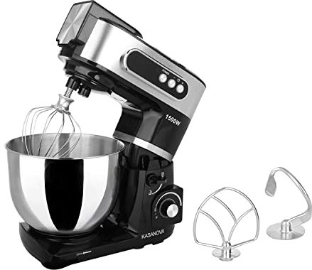 KASANOVA Impastatrice planetaria digitale 7 litri da 1500W, impastatrice professionale 6 velocità, con ciotola da 7L