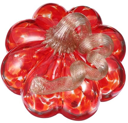 Veemoon 4.92 X 3.93 Zoll Herbst Deko Kürbis,Glas Kürbis Deko Halloween Figuren für Thanksgiving Herbst Halloween Und Ernte Feiertagsparty Tischdeko Dekoration