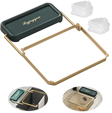 Filtro Triangolare a Rete Portafiltro per Lavello con 100 Sacchetti Filtranti Pieghevole Sintegino per Lavello da Cucina scolapasta Supporto Multifunzionale Portafiltra per Avanzi di Frutta e Verdura
