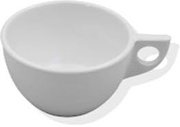 Tazzina da caffè, design ricercato, leggera in melamina, riutilizzabile, made in Italy