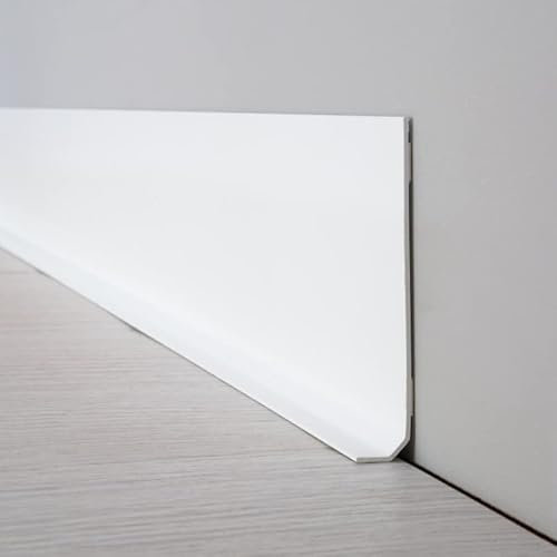 99 Déco - Lot de 10 plinthes (100 x 8 cm) PVC adhésives pose facile blanches (10 mètres) - Total Blanc - Fabrication française