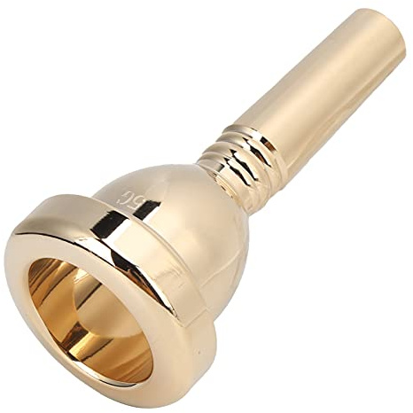 Trombone Mouthpiece,12.7mm 5G Large Shank Tenor Trombone Mouthpiece for Trombone (Gold) Performance Accessories