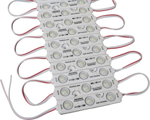 100x 10x Injektion Module 1,5W SMD LED Chip 4500K neutralweiß IP 65 Beleuchtung Werbetechnik Schaukästen weiß (100x)