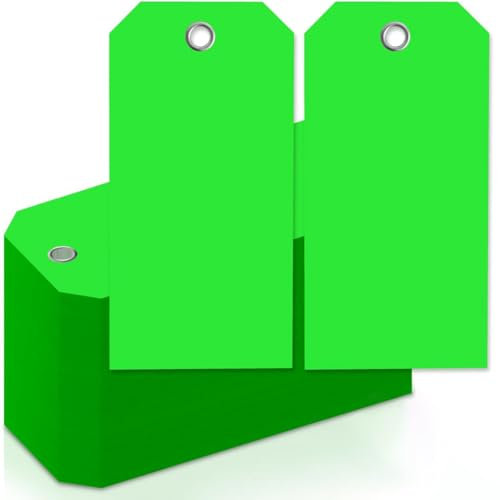 Knnuey 4 3/4 X 2 3/8 Neon-Versandanhänger mit Draht, Robuste Hängeetiketten mit Verstärkten Löchern, Beschreibbare Gepäckanhänger, A