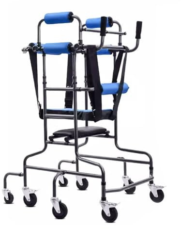 Faltbare Gehhilfen für Senioren mit Rädern, Aluminiumlegierung, Höhenverstellbar, Leichter Posterior-Rollator für Behinderte Verletzte Rehabilitationstraining
