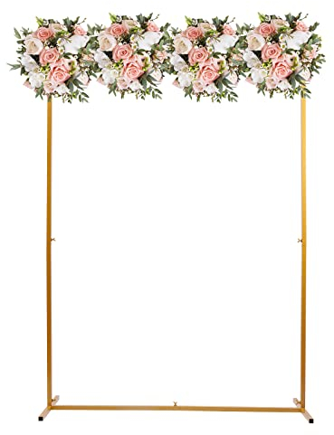 HuKaiL Arco per tralicci in metallo, quadrato, dorato, per matrimoni, con portata fino a 5 kg, per feste di compleanno, cerimonia, anniversario, matrimonio, 2 x 1,5 m