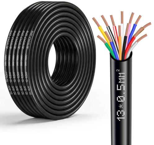 Yinaolan 13 adriges Kabel für Anhänger 10m Abschleppseil 13 adriges Anhängerkabel schwarz für Wohnwagen LKW Industrie