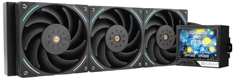 TR Mjolnir Vision 360 ARGB Black-AIO CPU Liquid Cooler, IPS LCD Display mit 320 x 240 Auflösung, für AM4 / AM5 und LGA1700 / 1851, '3,5 Zoll (8,9 cm)