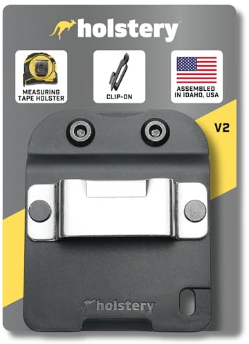 Holstery TapeMaster V2 | Clip-On Tape Measure Holder - Low-Profile Measuring Tape Holster for Your Belt, Tool Bags, Pockets, or Pants