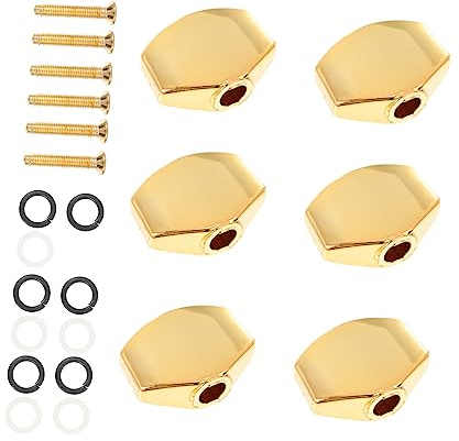 Manopole per Accordatura Chitarra Folk, 6 Set in Metallo | Ricambio per Piroli, Superficie Liscia e Angoli Smussati, per Riparazione Strumenti e Manutenzione