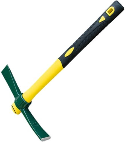 Casiler Pick Mattock Hoe, Forged Weeding Garden Pick Axe with Fiberglass Handle Mattock Forged Adze Hoe for Gardening, Loosening Soil