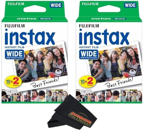 Fujifilm Instax Wide Lot de 2 films instantanés avec chiffon en microfibre Sunshine Photo