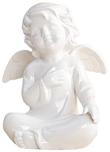 LIFKICH Keramik Engel Figurine Europäischer Stil Stilvolle Tischdekoration Stabile Hochwertige Keramik Als Hochzeitsdeko Und Edles Wohnaccessoire