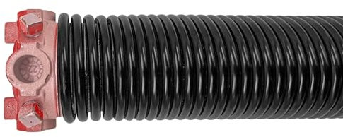 YoToolGDS Right Hand Wind（Red Cone） 2 Garage Door Torsion Spring with Non-Slip Winding Bars & Gloves, High Precision Electrophoresis Black Coated, for Replacement, MIN 16,000 Cycles (0.243x2''x32'')