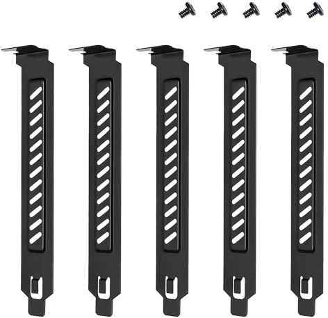YIMATEECO PCI Slot Abdeckung, PCI Steckplatzabdeckungen aus Hartem Stahl, Staubfilterhalterung Staubfilter Abdeckplatte für PC-Computergehäuse, Belüftung und Staubschutz (Schwarz, 10 Stü)
