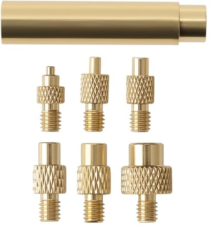 7PCS Soldering Iron Tips for Threaded Inserts, Heat Set Insert Tips M2 M3 M4 M5 M6 M8 with Brass Knurled Nut Soldering Irons for Weller SP40NUS/Hakko FX-888D/900M/T18 Plastic 3D Printer Components