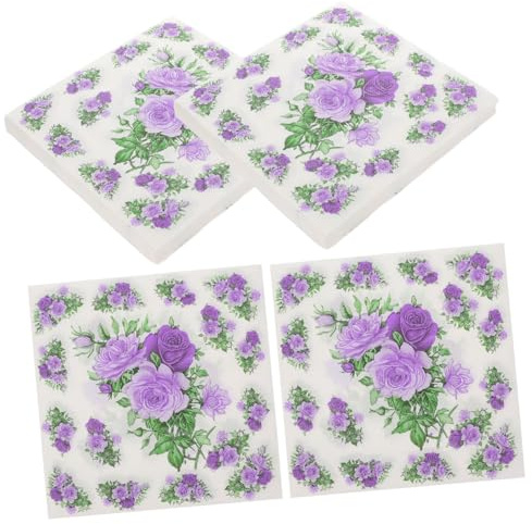 FRCOLOR Dekorative Robuste Verarbeitung mit Blumenmotiv Papierservietten 100 Blatt Weiches Holzfasermaterial für Hochzeit und Festliche Anlässe