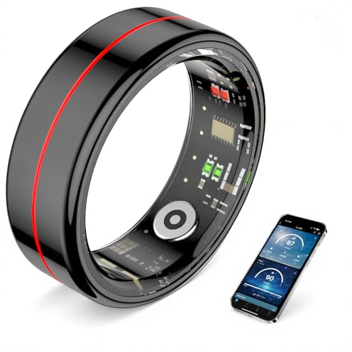 Smart Ring for Women & Men -100+ Sports Modes, Fitness Tracker with Heart Monitor, Sleep Tracker, Step Counter, Fitness Ring Compatible Android iOS, IP68 Waterproof, No Subscription Fee (Black, 11)