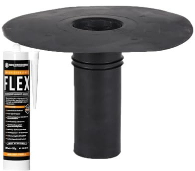 HSS Dachentwässerung DN86 EPDM Flachdachablauf Gulli | DN 86 · EPDM Flachdachablauf · Für Gartenentwässerung · Carport, Garage & Gartenhaus · UV- & Witterungsbeständig