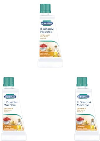 Dr. Beckmann - Liquido Dissolvi Macchie Unto & Salse | Lo smacchiatore specifico per eliminare macchie di grasso, cioccolato e molto altro | 50 ml (Confezione da 3)